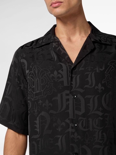 monogram jacquart short-sleeve shirt