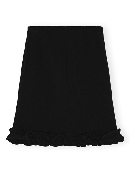 ruffle-hem bonded-crepe skirt