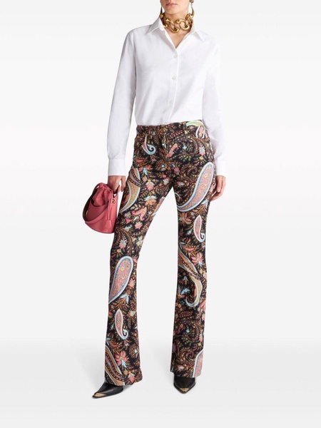 paisley-print flared trousers