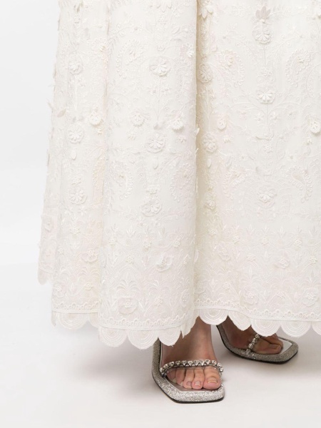 Pair floral-applied full skirt