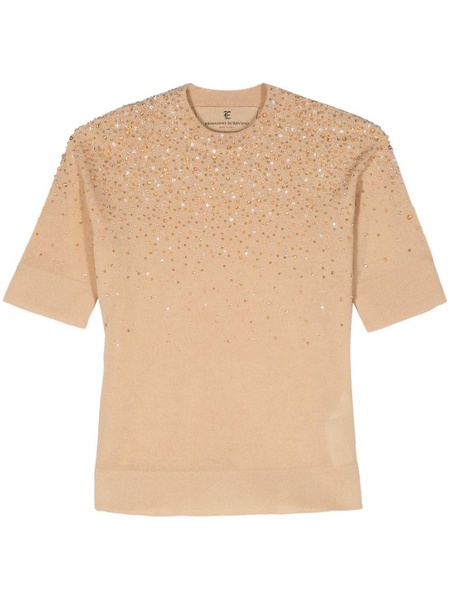 rhinestoned crew-neck T-shirt