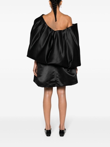 oversize-bow satin minidress