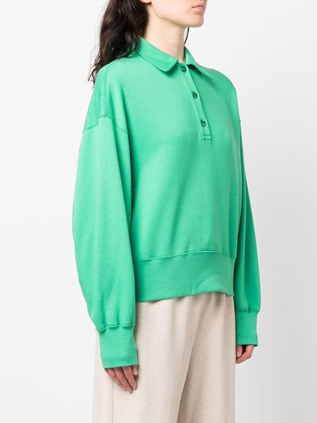 button-placket long-sleeved polo jumper