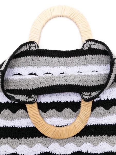 Vera striped crochet tote bag