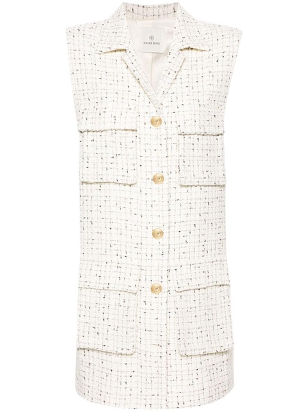 single-breasted tweed gilet