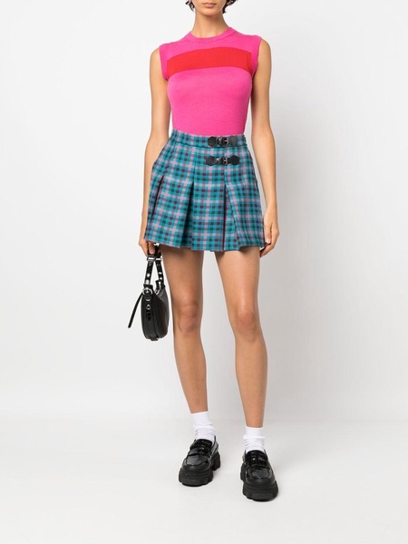 checked pleated mini skirt