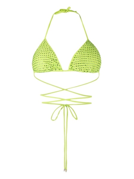 crystal triangle strappy bikini top