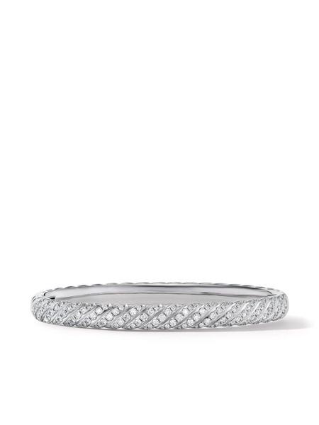 18kt white gold Sculpted Cable diamond bracelet