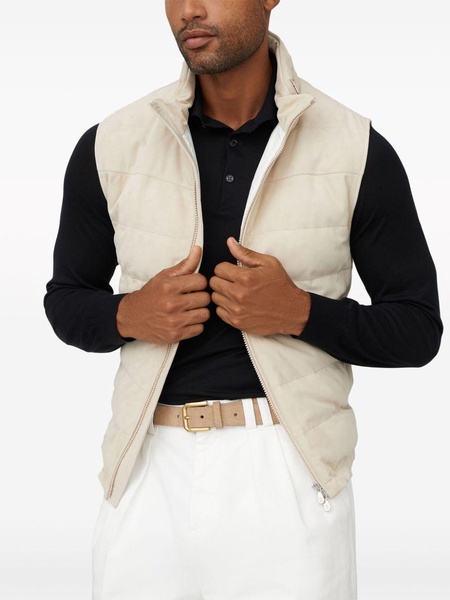 padded suede gilet