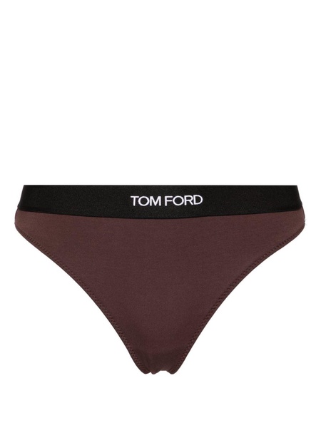 logo-jacquard thong