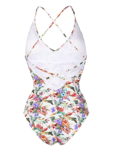 Mara floral-print scoop-neck swimsuit