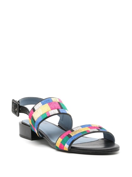 colour-block leather sandals