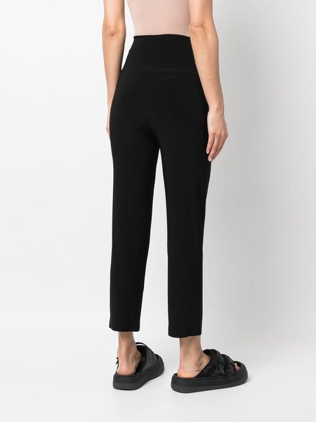 high-waisted slim-fit trousers