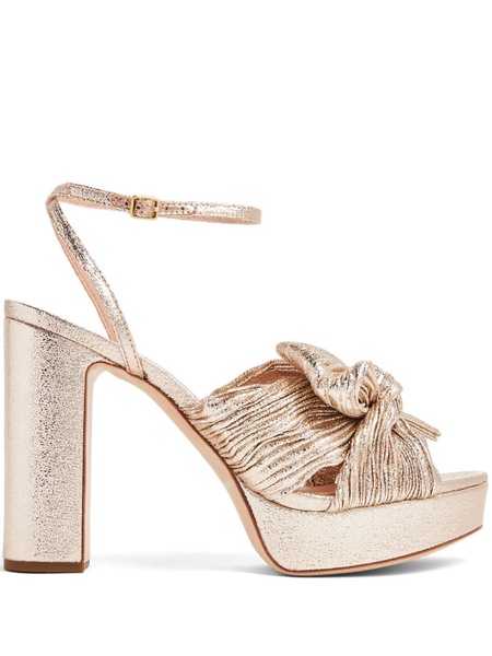 Natalia 115mm pleated-lamé sandals