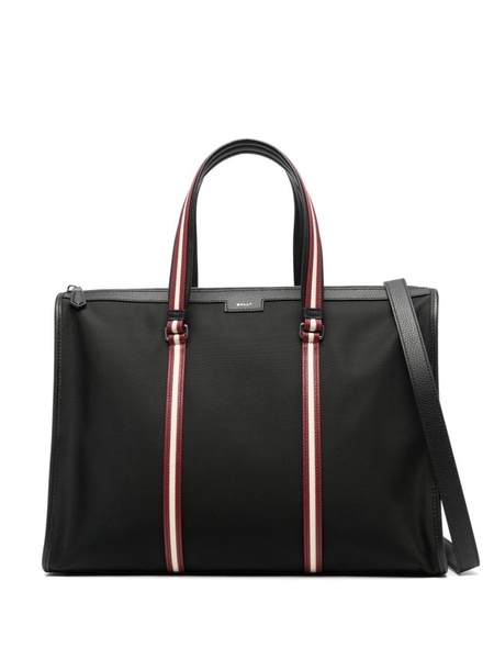 stripe-trim tote bag