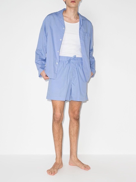 poplin pinstriped pajama shorts