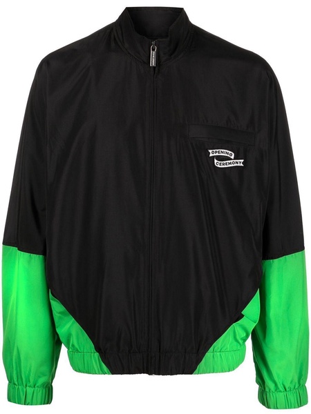 logo-patch panelled windbreaker 