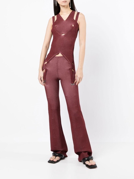 Lock slit-detail trousers