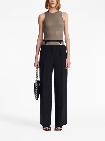 buckled-waist cut-out trousers