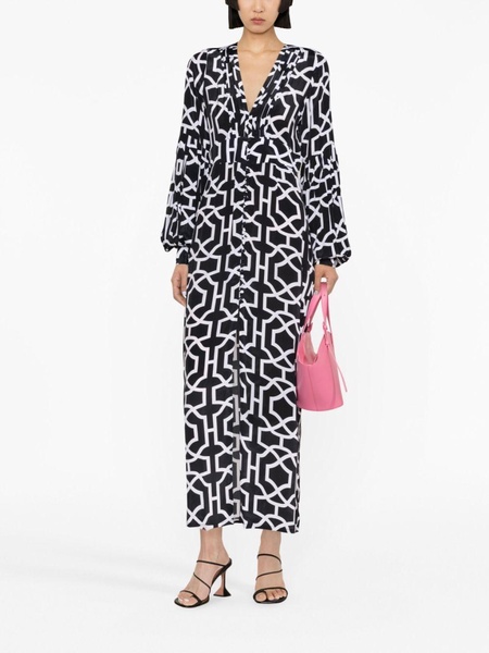 Gaia tile-print maxi dress