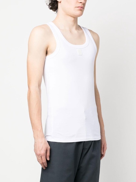 logo-patch cotton tank top