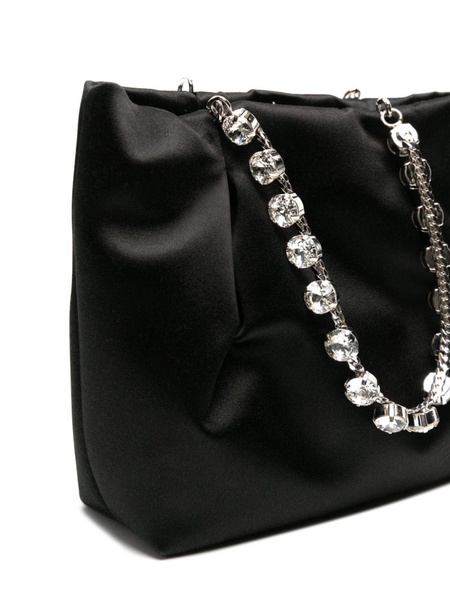 crystal-embellished satin tote bag