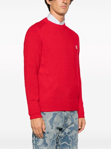 logo-patch wool jumper