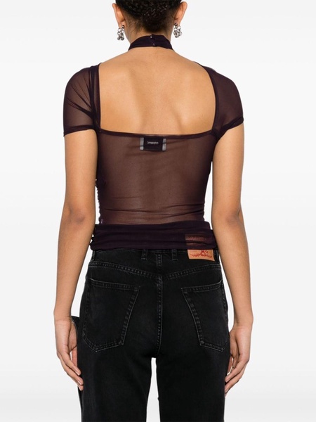 asymmetric draped mesh top