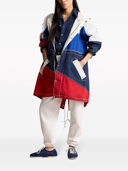 colour-block parka coat