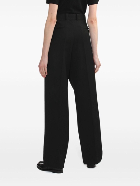 straight-leg wool trousers