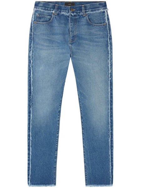 fringed straight jeans