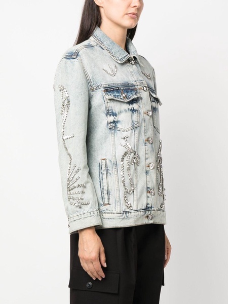 crystal-embellished denim jacket