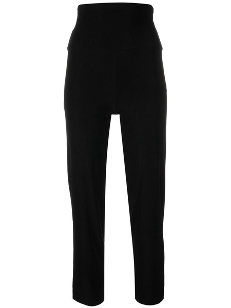 high-waisted slim-fit trousers