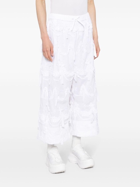 cropped cotton poplin trousers