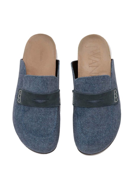 denim loafer mules