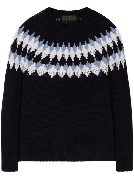 fair isle intarsia-knit wool sweater