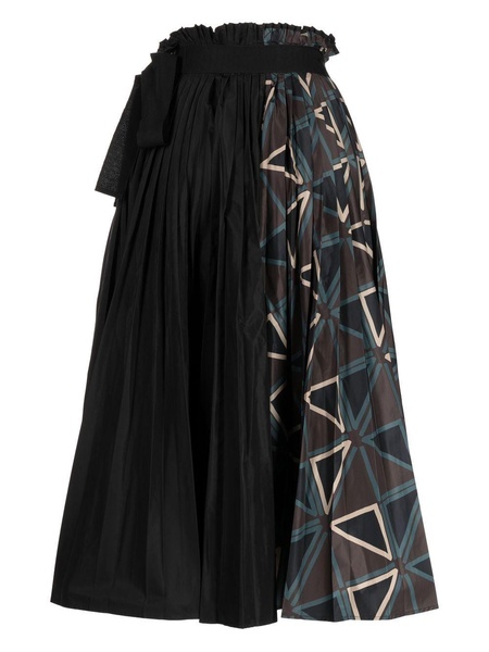 graphic-print pleated skirt