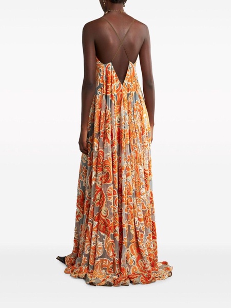 patterned-jacquard gown