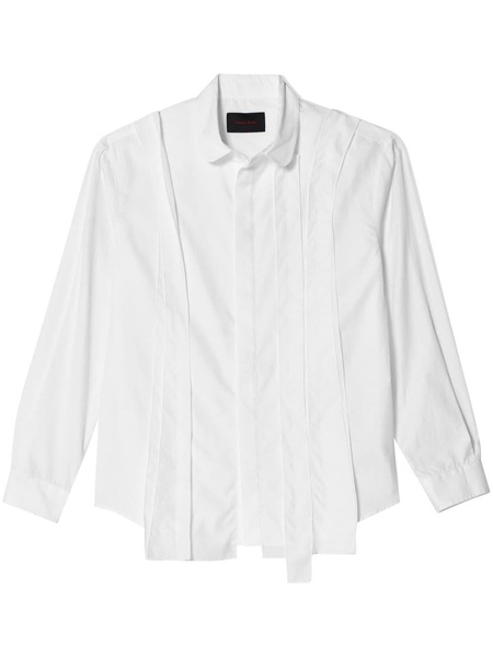 asymmetric-panel cotton shirt