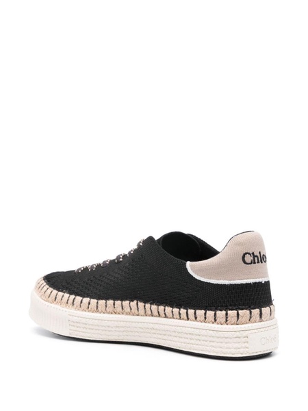 Black Telma Cotton Flatform Sneakers