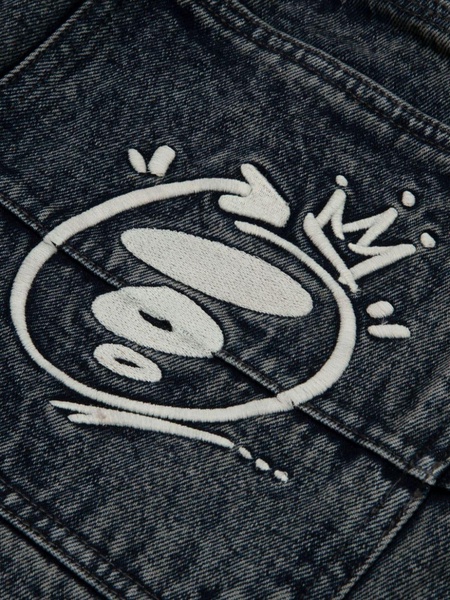 logo-embroidered straight-leg jeans