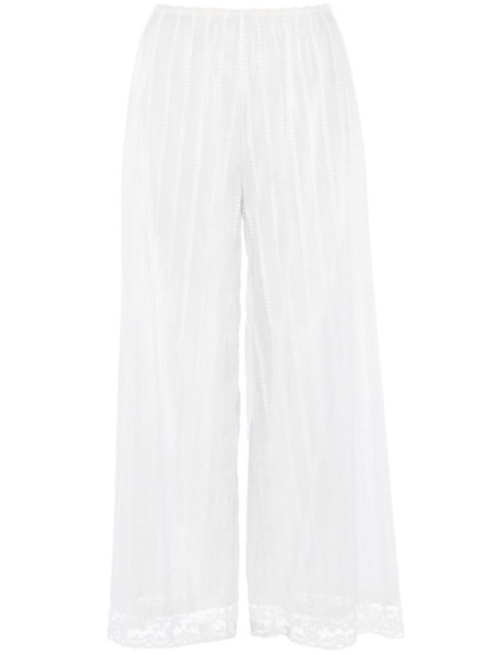 lace-trim cotton trousers