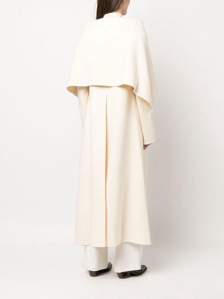 cashmere drape-detail coat 