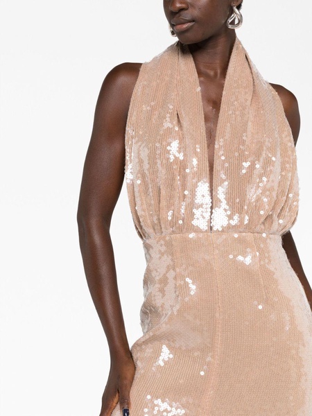 Neutral Vesper Sequin-Embellished Dress