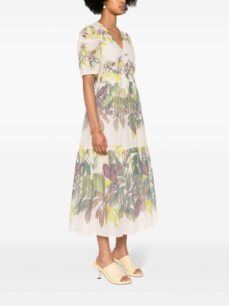 jungle-print muslin dress