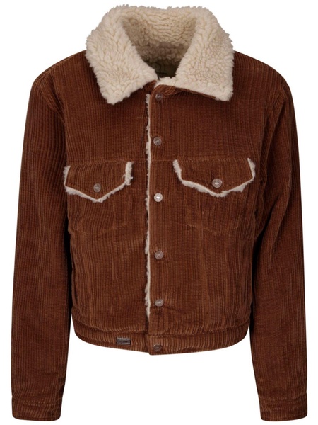 Unisex Sherpa Corduroy Trucker Jacket Woven