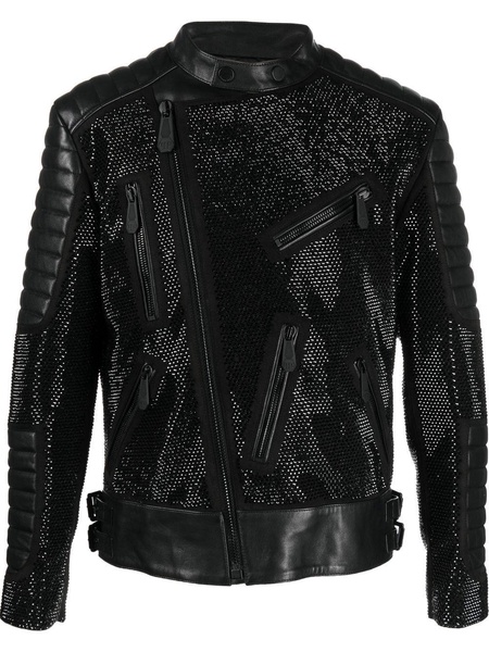 leather disco biker jacket