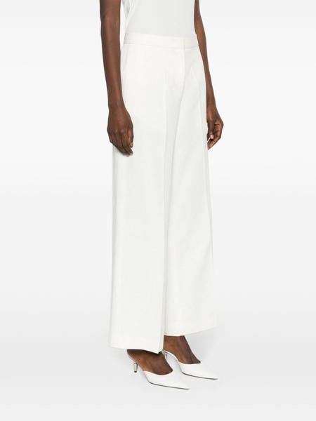 high-waist linen blend trousers