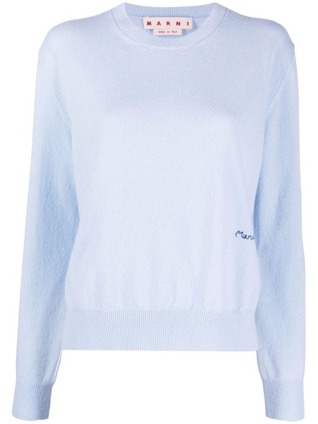 logo-embroidered cashmere jumper