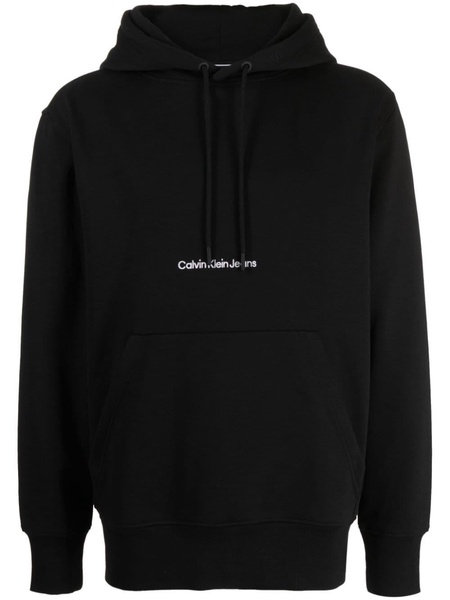 Institutional logo-embroidered hoodie